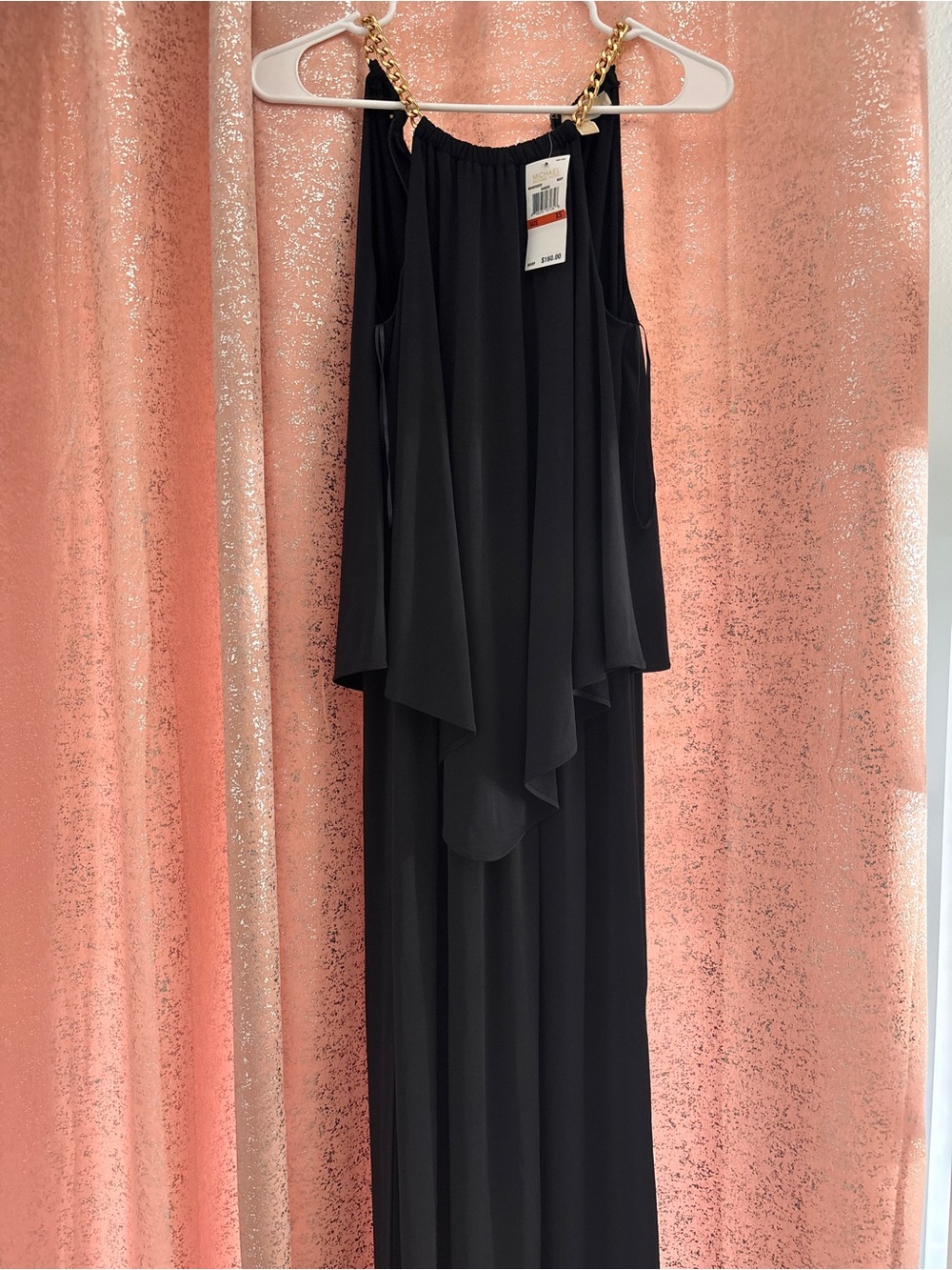 Michael Kors Black Tank Dress with Gold Chain Straps